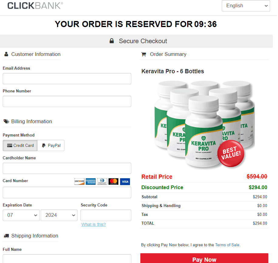 KeravitaPro order form